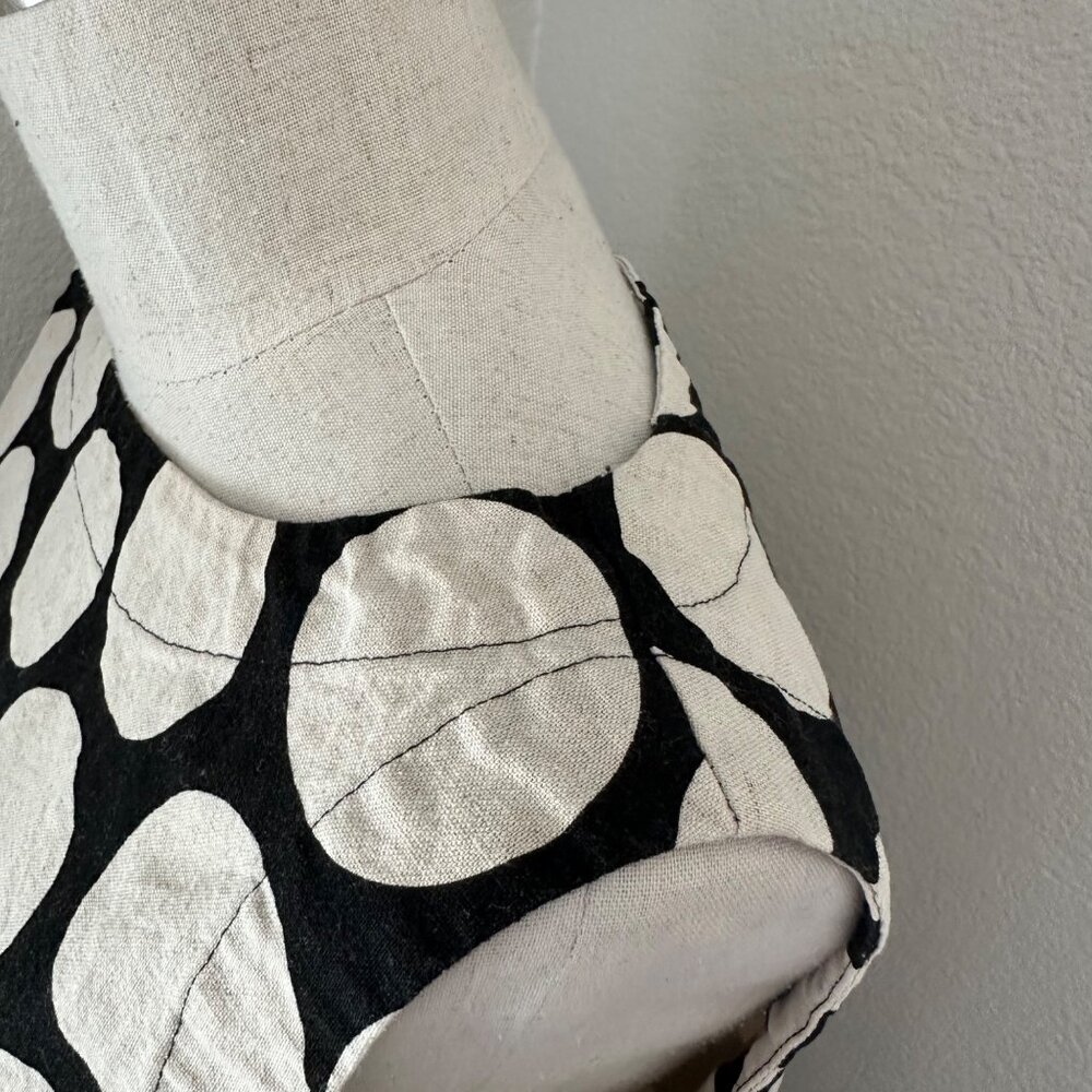 Eleven Stitch Design Pullover Bubble Short Dress Sleeveless Flax Blend Beige Pol - Picture 8 of 12